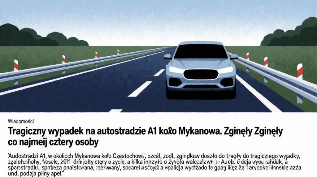 Tragiczny wypadek na autostradzie A1 koło Mykanowa. Zginęły co najmniej cztery osoby
