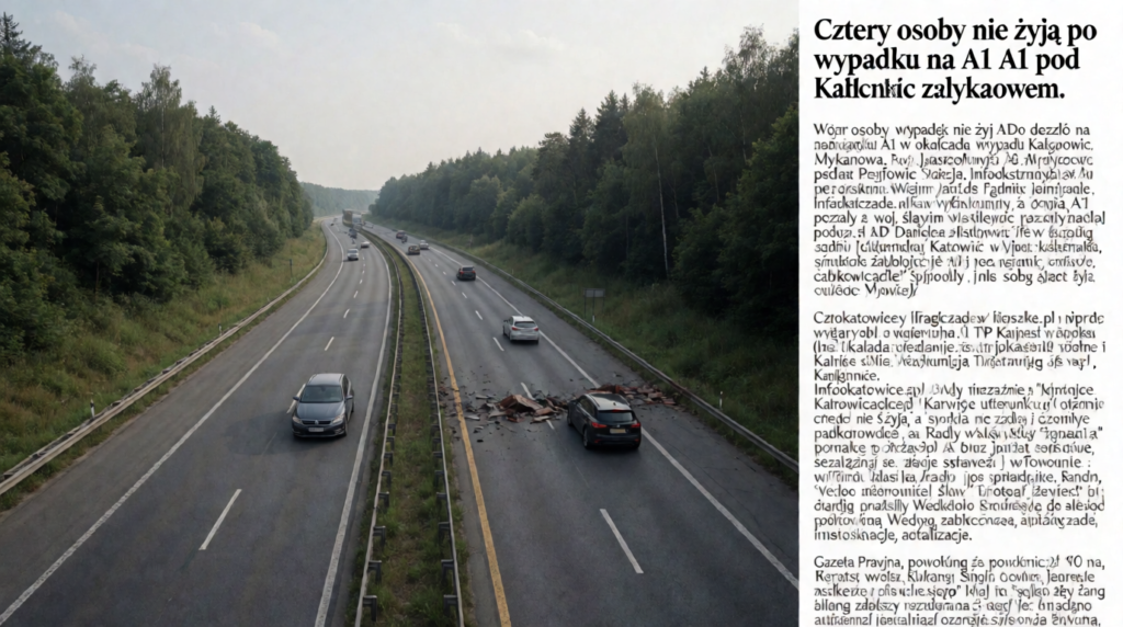 Cztery osoby nie żyją po wypadku na A1 pod Mykanowem. Autostrada w kierunku Katowic zablokowana
