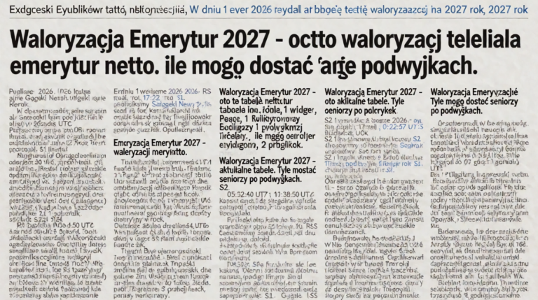 Express Bydgoski opublikował tabelę netto waloryzacji emerytur na 2027 rok